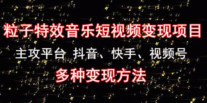 【副业项目4821期】《粒子特效音乐短视频变现项目》主攻平台 抖音、快手、视频号 多种变现方法-佐帆副业网