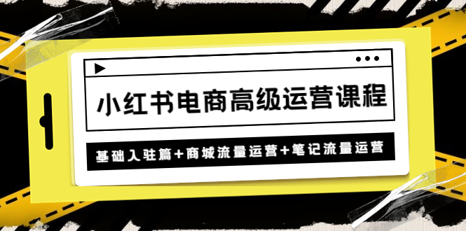 【副业项目4879期】小红书电商高级运营课程：基础入驻篇+商城流量运营+笔记流量运营-佐帆副业网