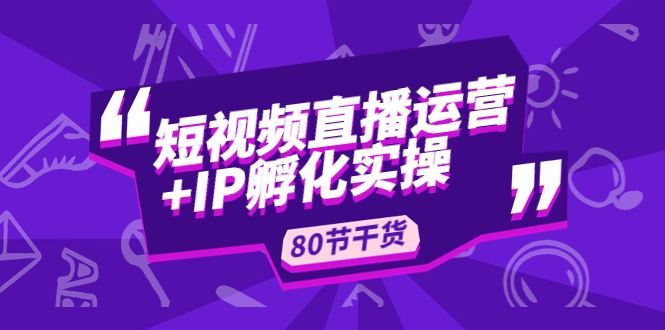 【副业项目5165期】短视频直播运营+IP孵化实战：80节干货实操分享-佐帆副业网