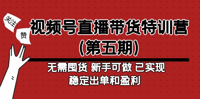 【副业项目5139期】视频号直播带货特训营（第五期）无需囤货 新手可做 已实现稳定出单和盈利-佐帆副业网