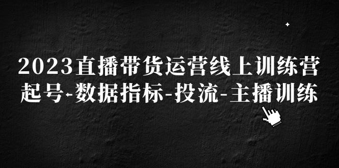 【副业项目5282期】2023直播带货运营线上训练营，起号-数据指标-投流-主播训练-佐帆副业网