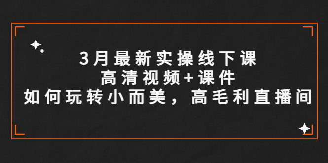 【副业项目5675期】3月最新实操线下课高清视频+课件，如何玩转小而美，高毛利直播间-佐帆副业网