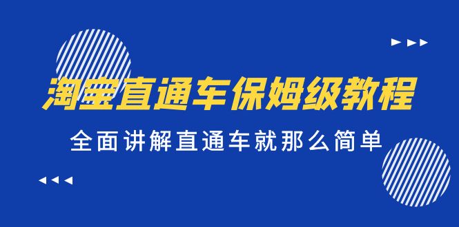 【副业项目5451期】淘宝直通车保姆级教程，全面讲解直通车就那么简单！-佐帆副业网