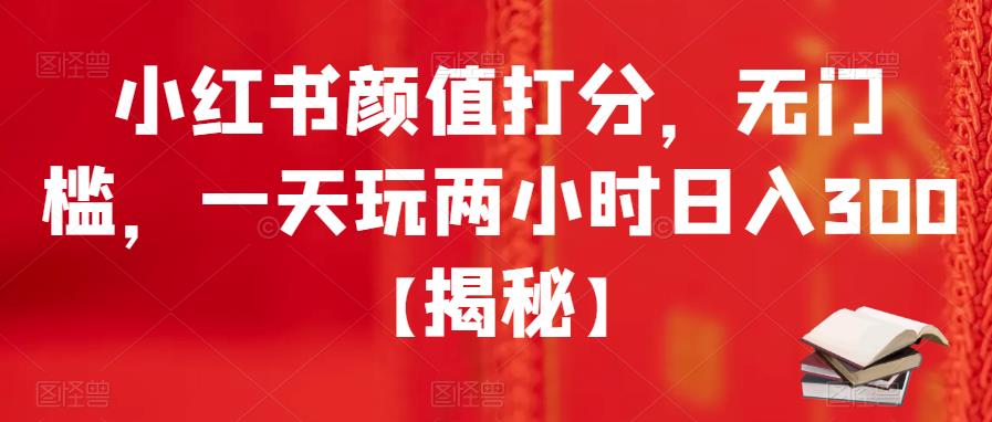 【副业项目6209期】小红书颜值打分，无门槛，一天玩两小时日入300+【揭秘】-佐帆副业网