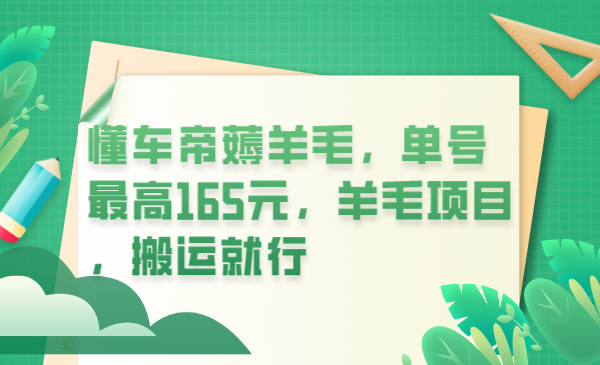 【副业项目6216期】懂车帝薅羊毛，单号最高165元，羊毛项目，搬运就行-佐帆副业网