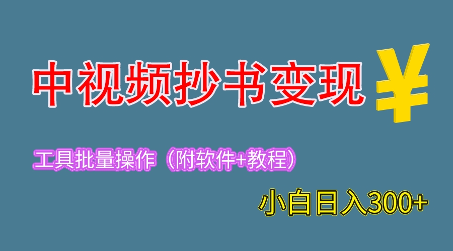 【副业项目6300期】2023中视频抄书变现（附工具+教程），一天300+，特别适合新手操作的副业-佐帆副业网