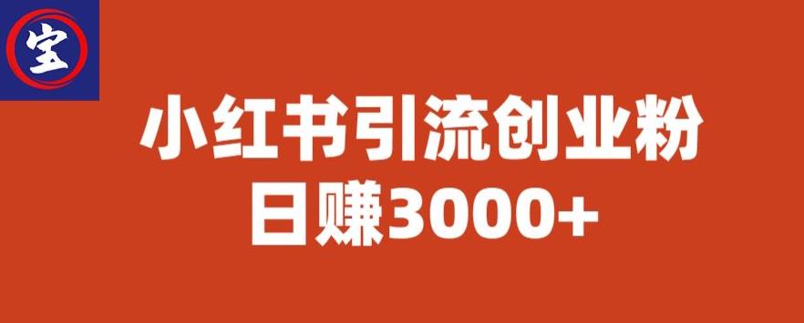 【副业项目6676期】宝哥小红书引流创业粉，日赚3000+【揭秘】-佐帆副业网