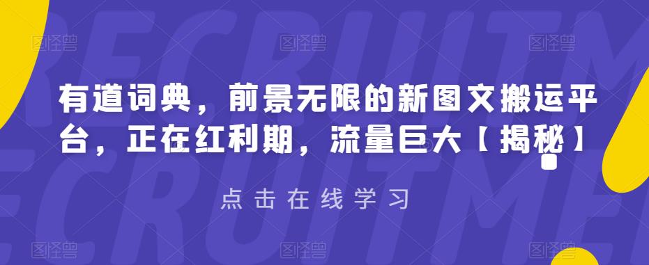 【副业项目6843期】有道词典，前景无限的新图文搬运平台，正在红利期，流量巨大【揭秘】-佐帆副业网