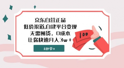 【副业项目8104期】京东自营正品,低价渠道,自建平台变现，无需囤货，0成本，让你快速月入3w＋-佐帆副业网