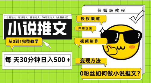 【副业项目8160期】Ai小说推文每天20分钟日入500＋授权渠道-佐帆副业网