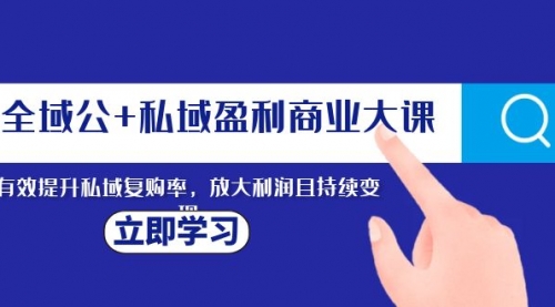 【副业项目8291期】全域公+私域盈利商业大课，有效提升私域复购率，放大利润且持续变现-佐帆副业网