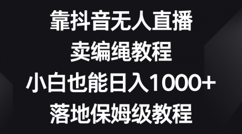 【副业项目8580期】靠抖音无人直播，卖编绳教程，小白也能日入1000+-佐帆副业网