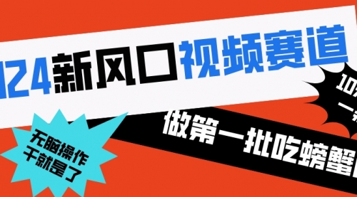 【副业8652期】2024新风口视频赛道 做第一批吃螃蟹的人 10分钟一条原创视频-佐帆副业网