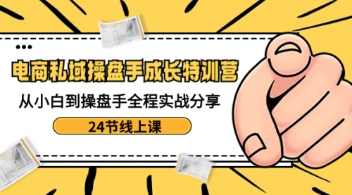 【副业8809期】电商私域-操盘手成长特训营：从小白到操盘手全程实战分享-24节线上课-佐帆副业网