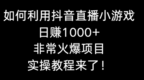 【副业8921期】如何利用抖音直播小游戏日赚1000+，非常火爆项目，实操教程来了！-佐帆副业网