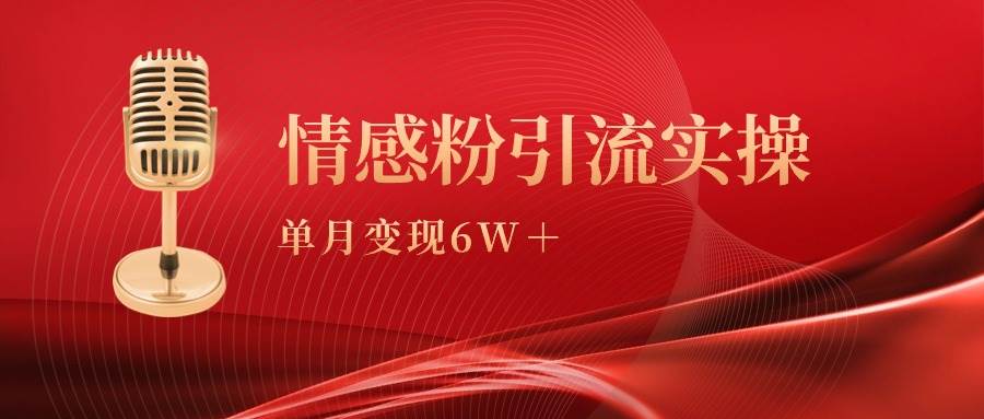 单月变现6w+，情感粉引流变现实操课-佐帆副业网