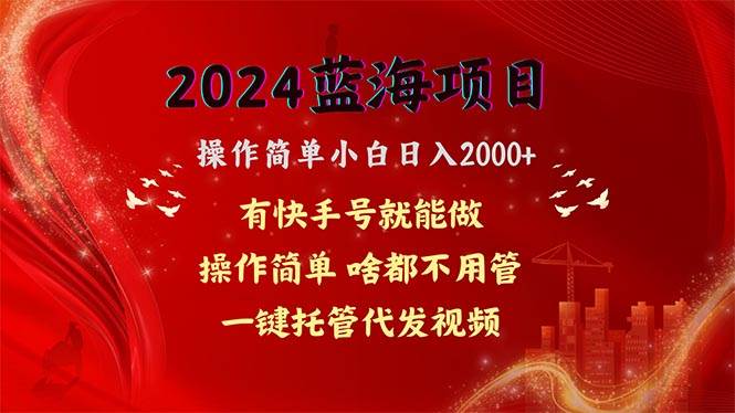 2024蓝海项目，网盘拉新，操作简单小白日入2000+，一键托管代发视频，…-佐帆副业网