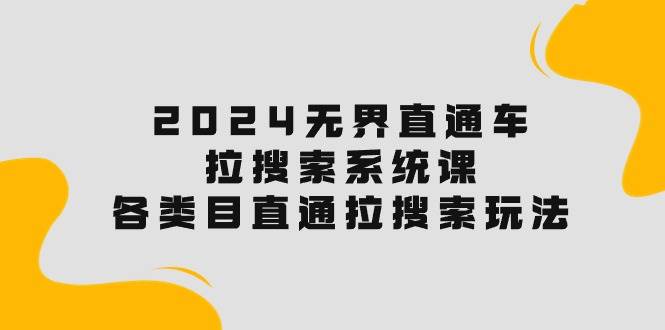 2024无界直通车·拉搜索系统课：各类目直通车 拉搜索玩法！-佐帆副业网