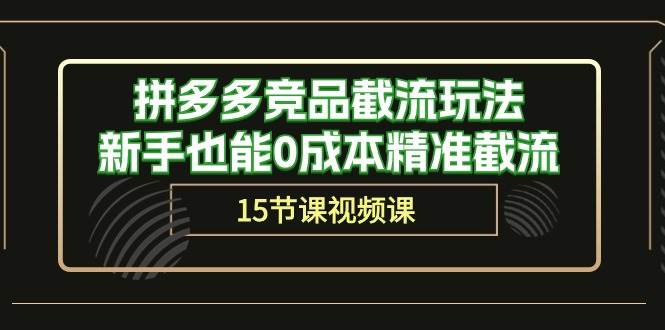 拼多多竞品截流玩法，新手也能0成本精准截流（15节课）-佐帆副业网