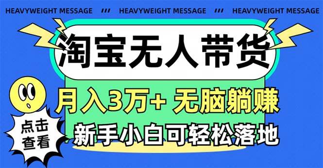 淘宝无人带货3.0高收益玩法，月入3万+，无脑躺赚，新手小白可落地实操-佐帆副业网