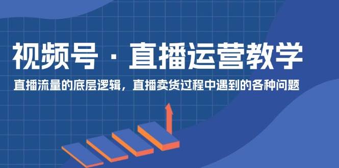 视频号 直播运营教学：直播流量的底层逻辑，直播卖货过程中遇到的各种问题-佐帆副业网