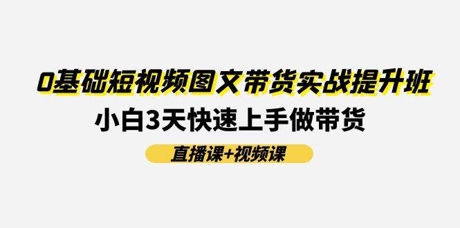 0基础短视频图文带货实战提升班(直播课+视频课)：小白3天快速上手做带货-佐帆副业网