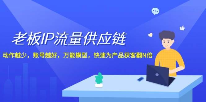 老板 IP流量 供应链，动作越少，账号越好，万能模型，快速为产品获客翻N倍-佐帆副业网