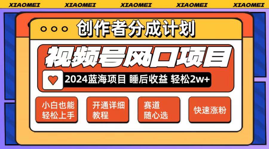 微信视频号大风口项目 轻松月入2w+ 多赛道选择，可矩阵，玩法简单轻松上手-佐帆副业网