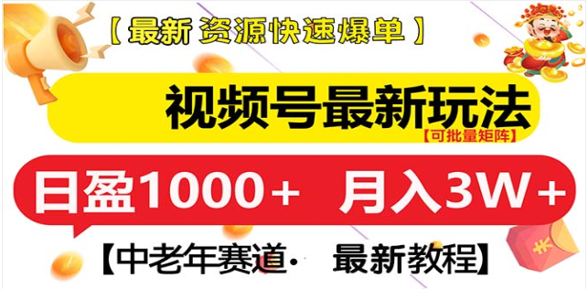 视频号独家玩法，老年养生赛道，无脑搬运爆款视频，日入1000+-佐帆副业网