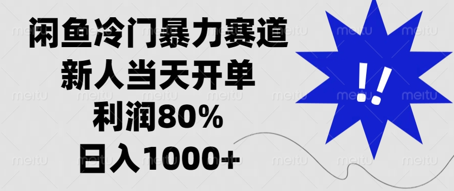 闲鱼冷门暴力赛道，利润80%，日入1000+新人当天开单，-佐帆副业网