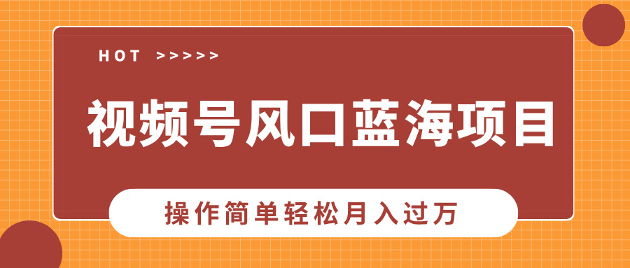 视频号风口蓝海项目，中老年人的流量密码，操作简单轻松月入过万-佐帆副业网